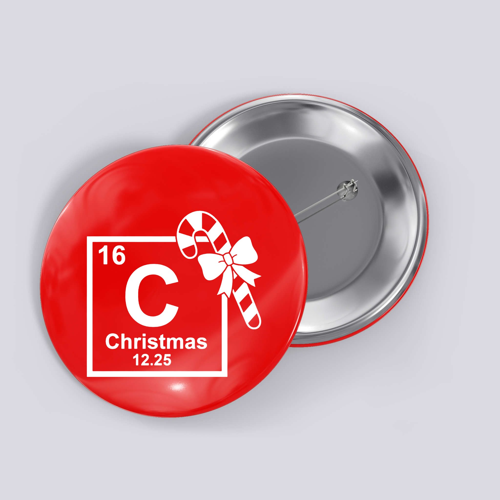 Christmas Periodic Table Symbol Button
