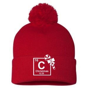 Christmas Periodic Table Symbol Pom Pom 12in Knit Beanie