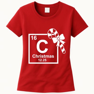 Christmas Periodic Table Symbol Womens T-Shirt