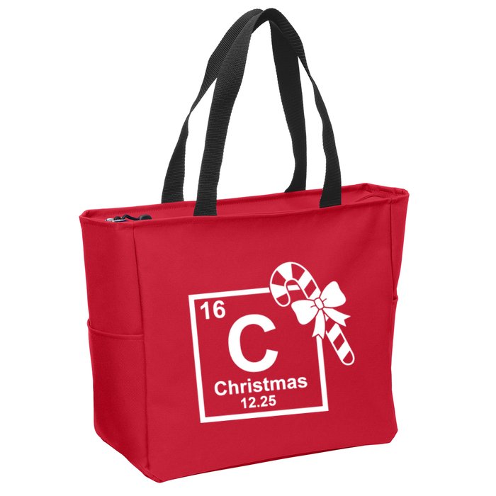 Christmas Periodic Table Symbol Zip Tote Bag