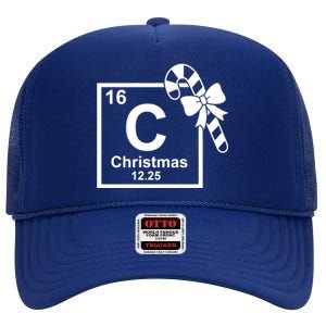 Christmas Periodic Table Symbol High Crown Mesh Back Trucker Hat