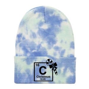 Christmas Periodic Table Symbol Tie Dye 12in Knit Beanie