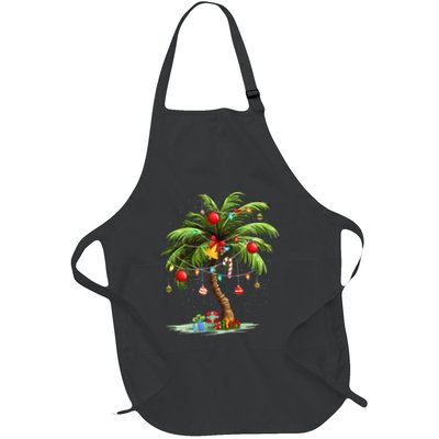 Christmas Palm Tree Light Hawaiian Tropical Xmas Apron