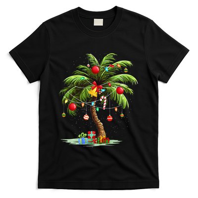 Christmas Palm Tree Light Hawaiian Tropical Xmas T-Shirt