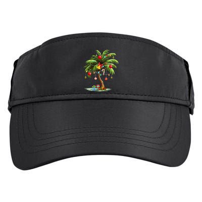 Christmas Palm Tree Light Hawaiian Tropical Xmas Adult Drive Performance Visor