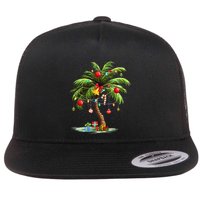 Christmas Palm Tree Light Hawaiian Tropical Xmas Flatbill Hat