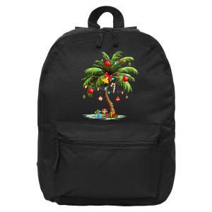 Christmas Palm Tree Light Hawaiian Tropical Xmas 16 in Basic Backpack