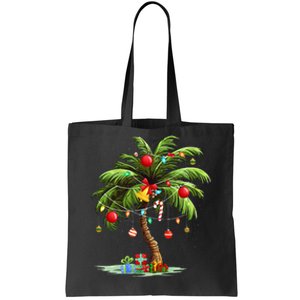 Christmas Palm Tree Light Hawaiian Tropical Xmas Tote Bag