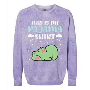 Cute Pj Teen Pjs Funny Frog Pjs This Is My Pajama Colorblast Crewneck Sweatshirt