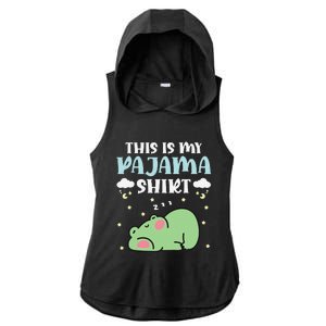 Cute Pj Teen Pjs Funny Frog Pjs This Is My Pajama Ladies PosiCharge Tri-Blend Wicking Draft Hoodie Tank