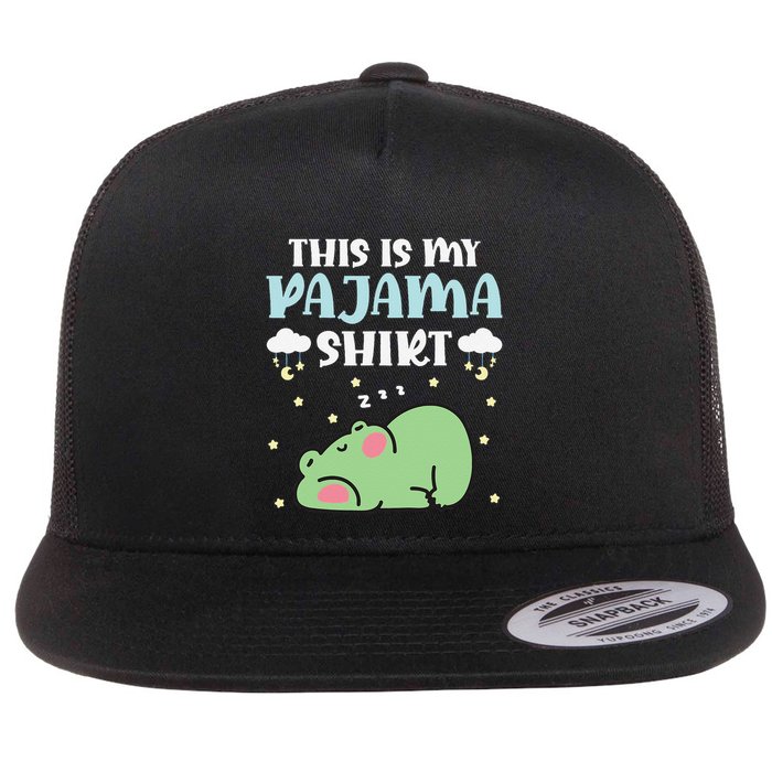 Cute Pj Teen Pjs Funny Frog Pjs This Is My Pajama Flat Bill Trucker Hat