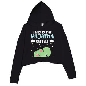 Cute Pj Teen Pjs Funny Frog Pjs This Is My Pajama Crop Fleece Hoodie