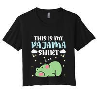 Cute Pj Teen Pjs Funny Frog Pjs This Is My Pajama Women's Crop Top Tee