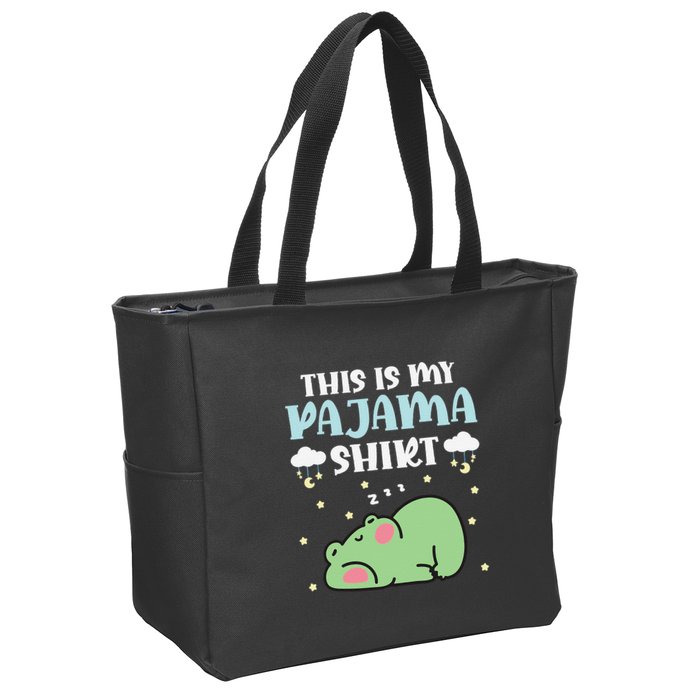 Cute Pj Teen Pjs Funny Frog Pjs This Is My Pajama Zip Tote Bag