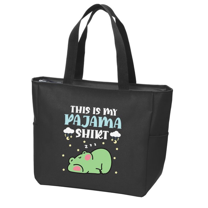 Cute Pj Teen Pjs Funny Frog Pjs This Is My Pajama Zip Tote Bag