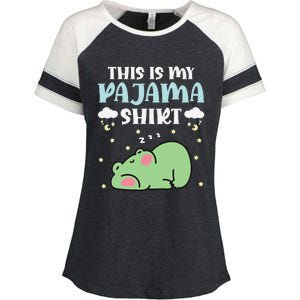 Cute Pj Teen Pjs Funny Frog Pjs This Is My Pajama Enza Ladies Jersey Colorblock Tee