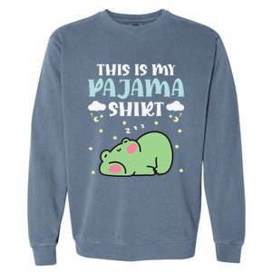 Cute Pj Teen Pjs Funny Frog Pjs This Is My Pajama Garment-Dyed Sweatshirt