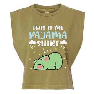 Cute Pj Teen Pjs Funny Frog Pjs This Is My Pajama Garment-Dyed Women's Muscle Tee