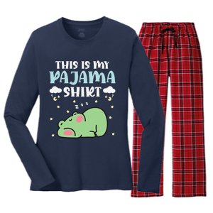 Cute Pj Teen Pjs Funny Frog Pjs This Is My Pajama Women's Long Sleeve Flannel Pajama Set 