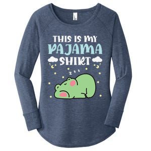 Cute Pj Teen Pjs Funny Frog Pjs This Is My Pajama Women's Perfect Tri Tunic Long Sleeve Shirt