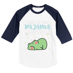 Cute Pj Teen Pjs Funny Frog Pjs This Is My Pajama Baseball Sleeve Shirt