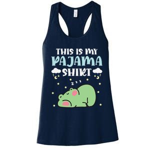 Cute Pj Teen Pjs Funny Frog Pjs This Is My Pajama Women's Racerback Tank