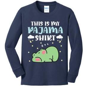 Cute Pj Teen Pjs Funny Frog Pjs This Is My Pajama Kids Long Sleeve Shirt