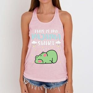 Cute Pj Teen Pjs Funny Frog Pjs This Is My Pajama Women's Knotted Racerback Tank