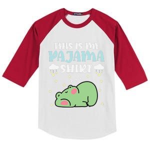 Cute Pj Teen Pjs Funny Frog Pjs This Is My Pajama Kids Colorblock Raglan Jersey