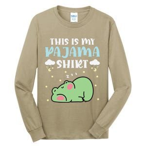 Cute Pj Teen Pjs Funny Frog Pjs This Is My Pajama Tall Long Sleeve T-Shirt