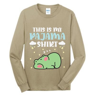 Cute Pj Teen Pjs Funny Frog Pjs This Is My Pajama Tall Long Sleeve T-Shirt
