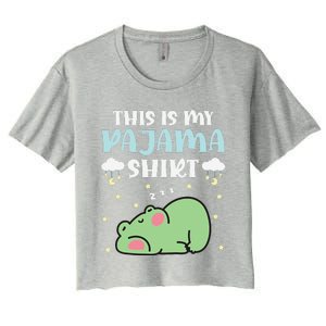 Cute Pj Teen Pjs Funny Frog Pjs This Is My Pajama Women's Crop Top Tee