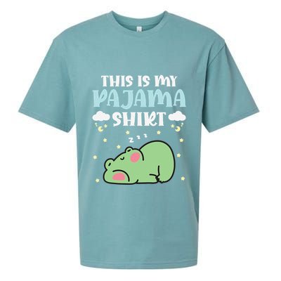 Cute Pj Teen Pjs Funny Frog Pjs This Is My Pajama Sueded Cloud Jersey T-Shirt