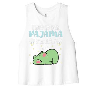 Cute Pj Teen Pjs Funny Frog Pjs This Is My Pajama Women's Racerback Cropped Tank