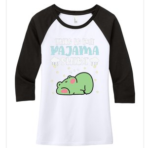 Cute Pj Teen Pjs Funny Frog Pjs This Is My Pajama Women's Tri-Blend 3/4-Sleeve Raglan Shirt