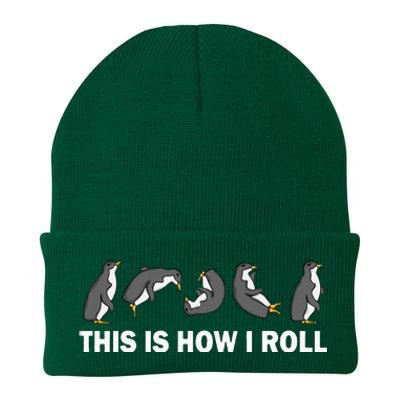 Cute Penguin This Is How I Roll Funny Penguin Knit Cap Winter Beanie