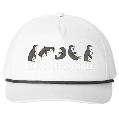 Cute Penguin This Is How I Roll Funny Penguin Snapback Five-Panel Rope Hat