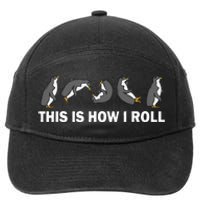 Cute Penguin This Is How I Roll Funny Penguin 7-Panel Snapback Hat