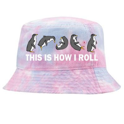 Cute Penguin This Is How I Roll Funny Penguin Tie-Dyed Bucket Hat