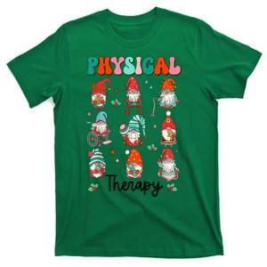 Christmas Physical Therapy Cute Gnomes Funny Xmas Gift T-Shirt