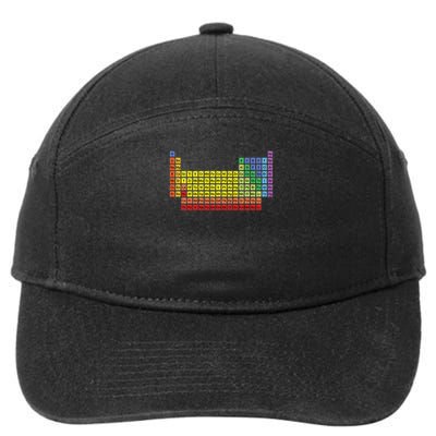 Complete Periodic Table Of The Elements Chemistry 7-Panel Snapback Hat