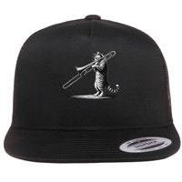 Cat Playing Trombone Player Trombonist Instrument Flat Bill Trucker Hat