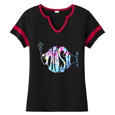 Colorful Phishjam Tiedye For Fisherman Fish Ladies Halftime Notch Neck Tee