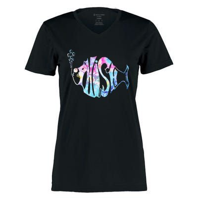 Colorful Phishjam Tiedye For Fisherman Fish Women's Momentum V-Neck T-Shirt