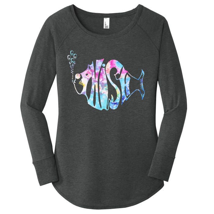 Colorful Phishjam Tiedye For Fisherman Fish Women's Perfect Tri Tunic Long Sleeve Shirt