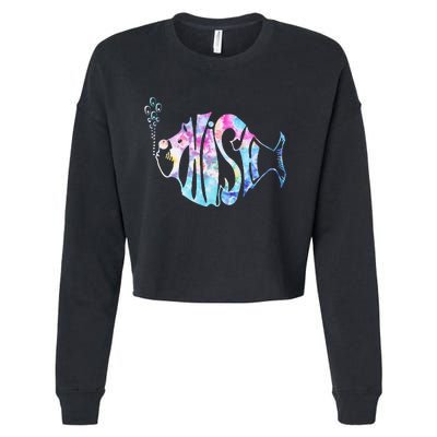 Colorful Phishjam Tiedye For Fisherman Fish Cropped Pullover Crew