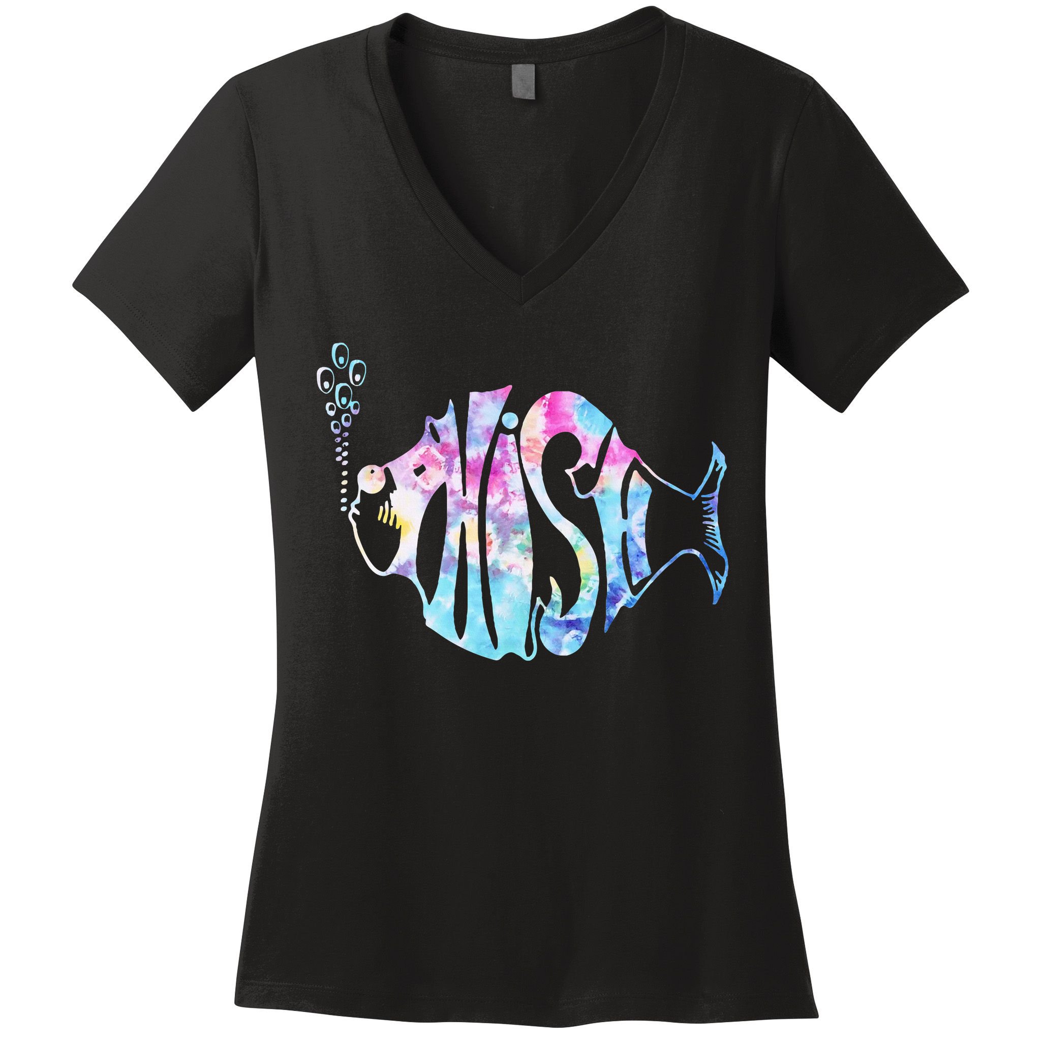 Colorful Phishjam Tiedye For Fisherman Fish Women's V-Neck T-Shirt
