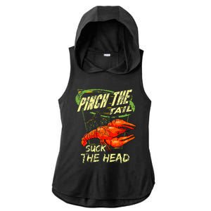 Crawfish Pinch The Tail Suck The Head Ladies PosiCharge Tri-Blend Wicking Draft Hoodie Tank