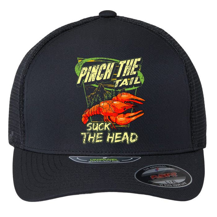 Crawfish Pinch The Tail Suck The Head Flexfit Unipanel Trucker Cap