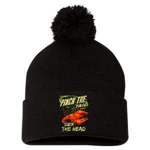 Crawfish Pinch The Tail Suck The Head Pom Pom 12in Knit Beanie